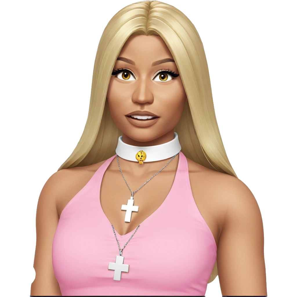 blonde girl with cross necklace emoji