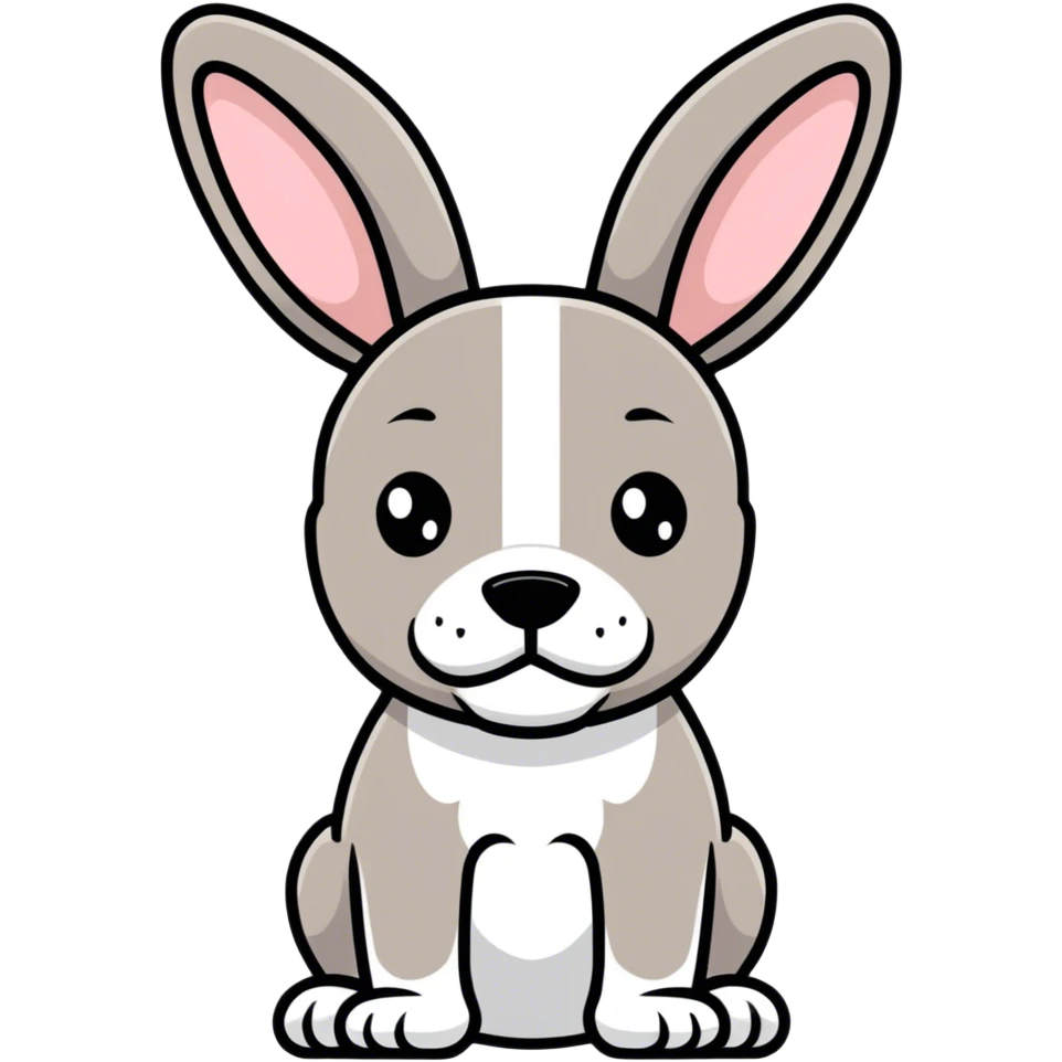 Pitbull with bunny ears emoji