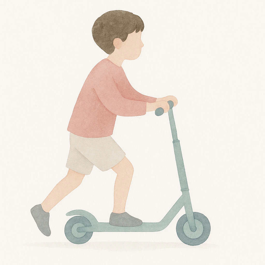 boy riding a scooter emoji