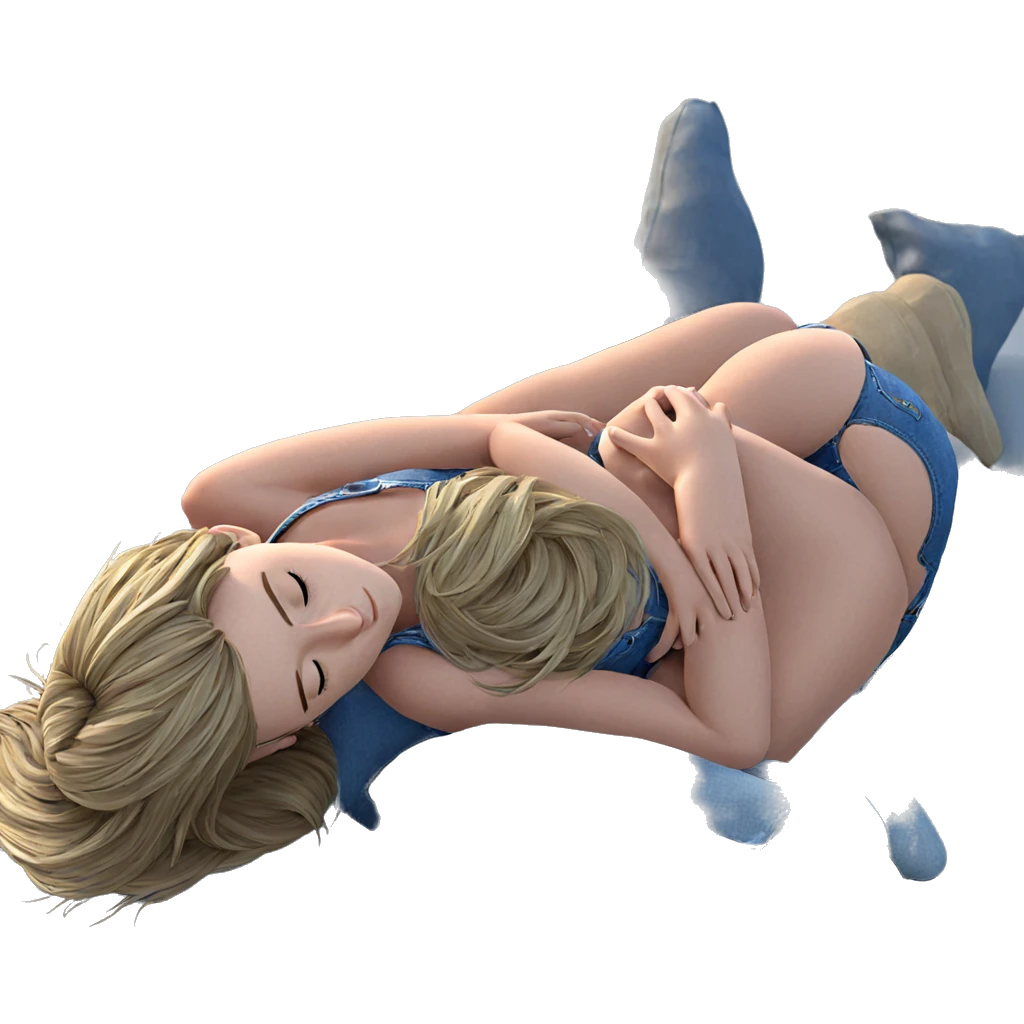 sleeping girl in denim shorts emoji