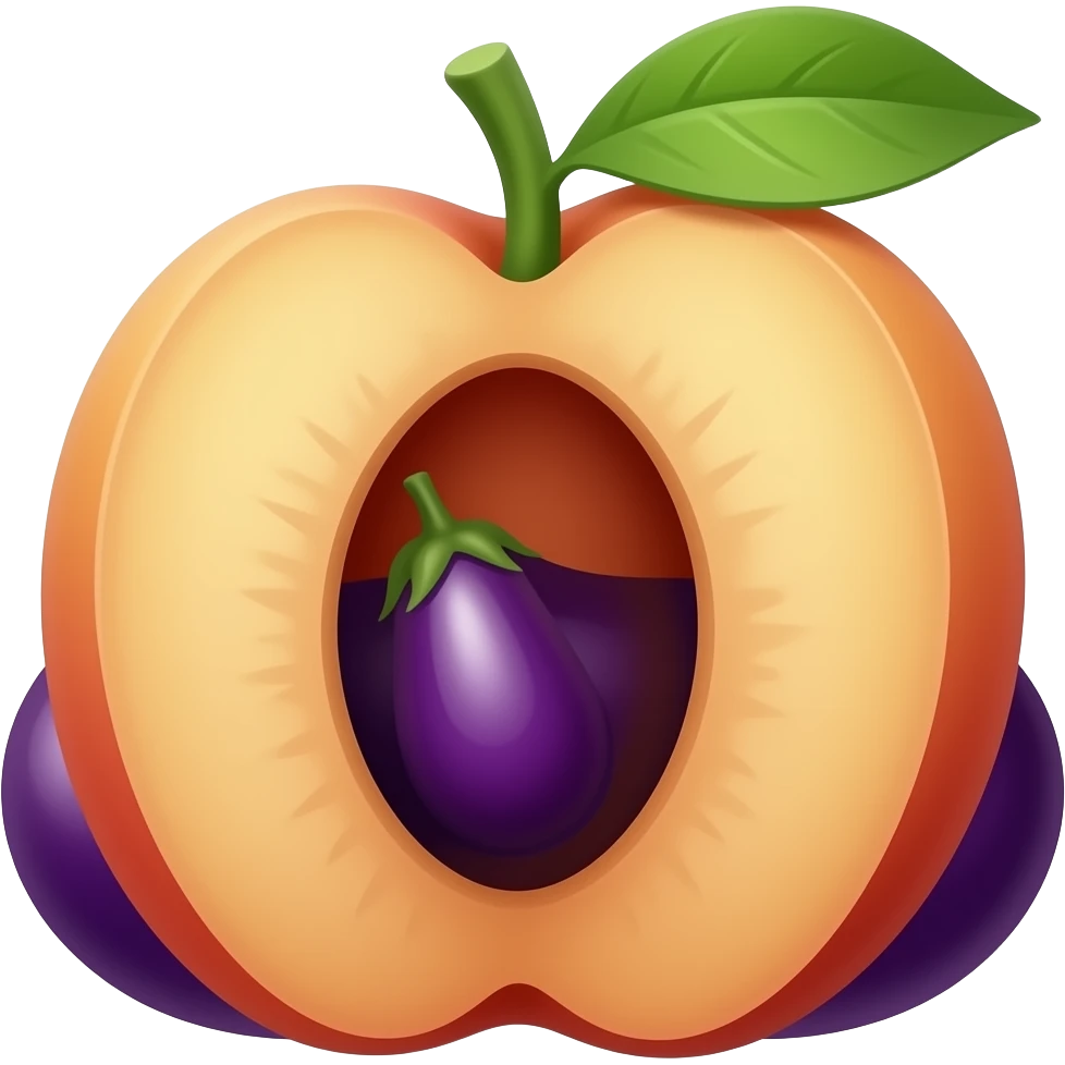 Eggplant emoji going into peach emoji emoji