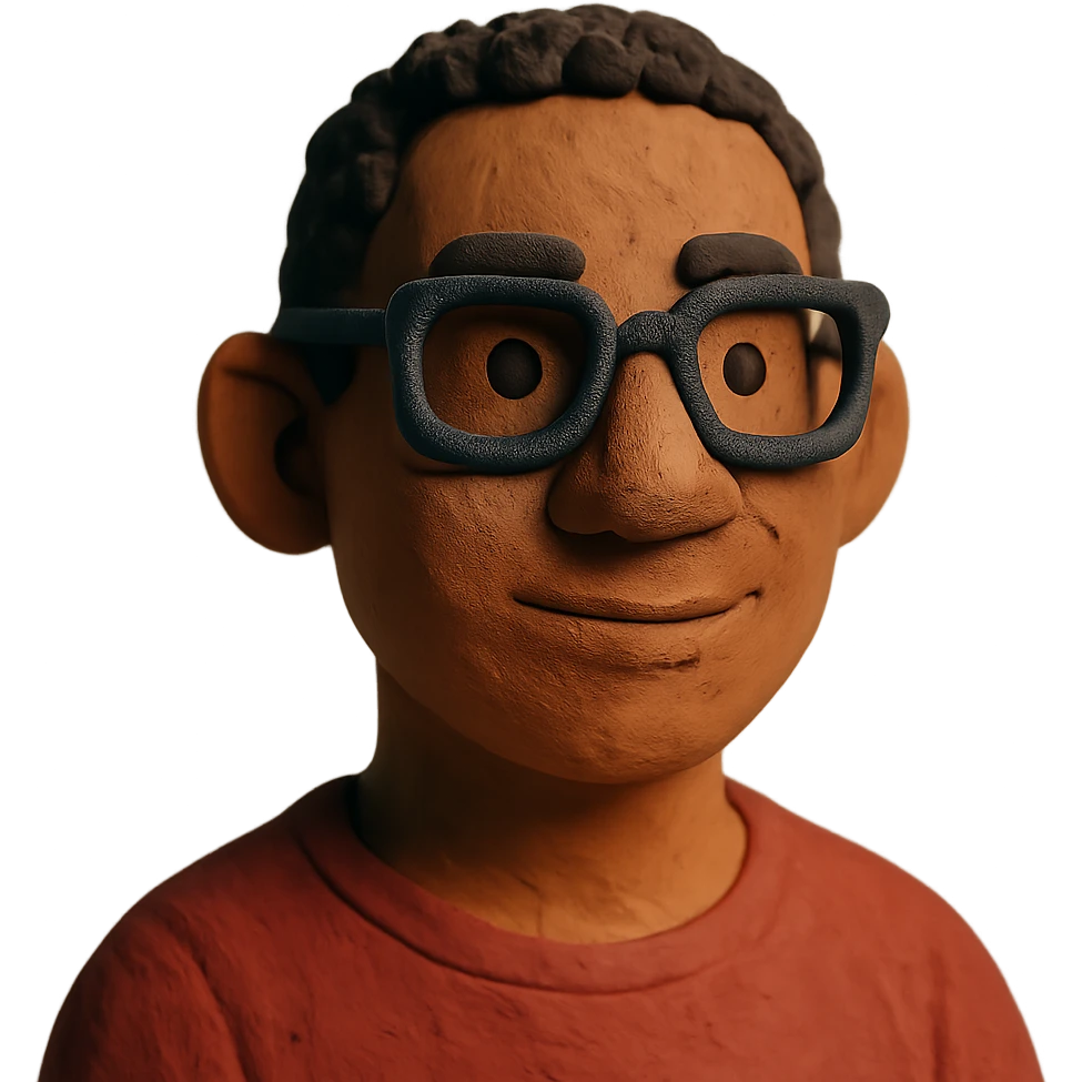 tan skin man with square glasses emoji