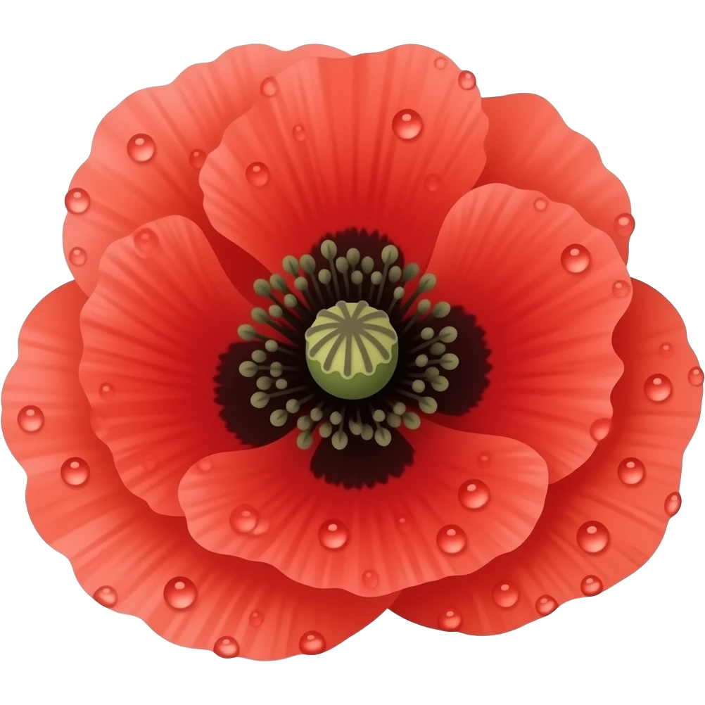 Red poppy flower emoji