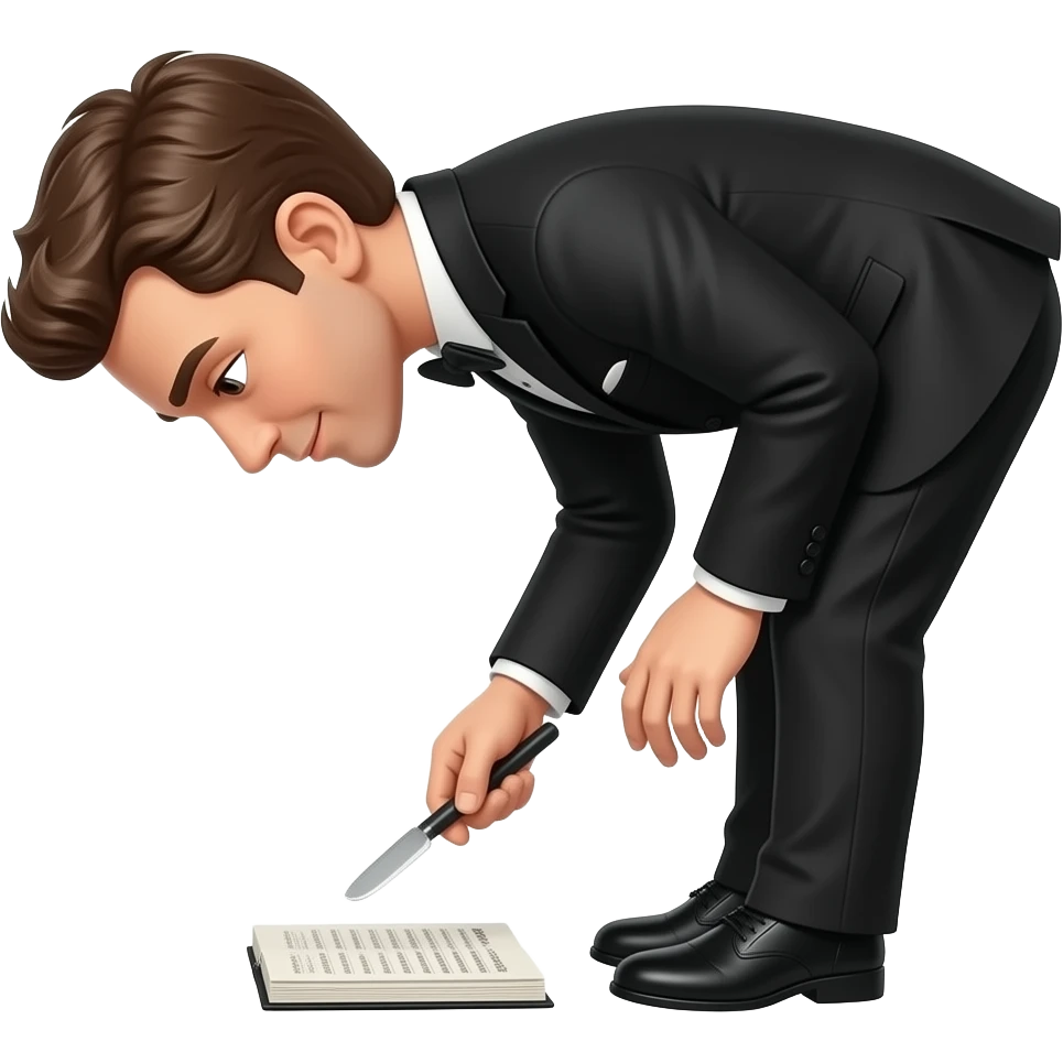 Artist bowing at the end of a performance emoji