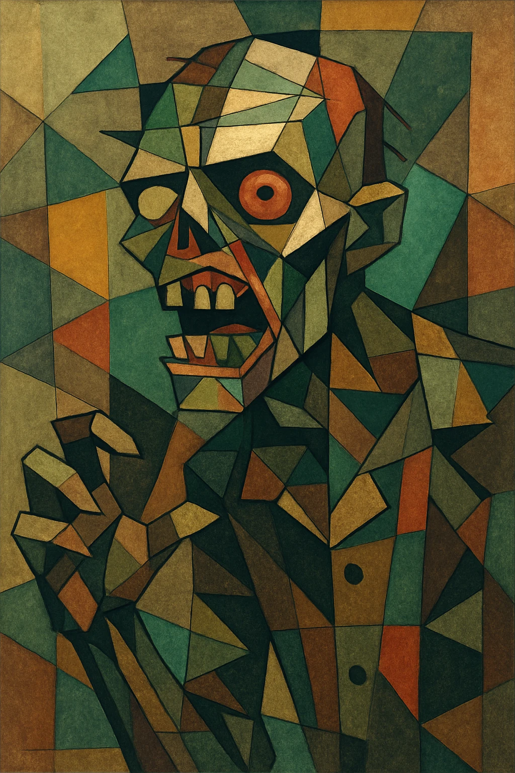 zombie character with freeform, abstract shapes, playful and creative design emoji