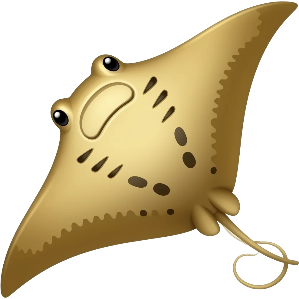 Gold manta ray fish emoji