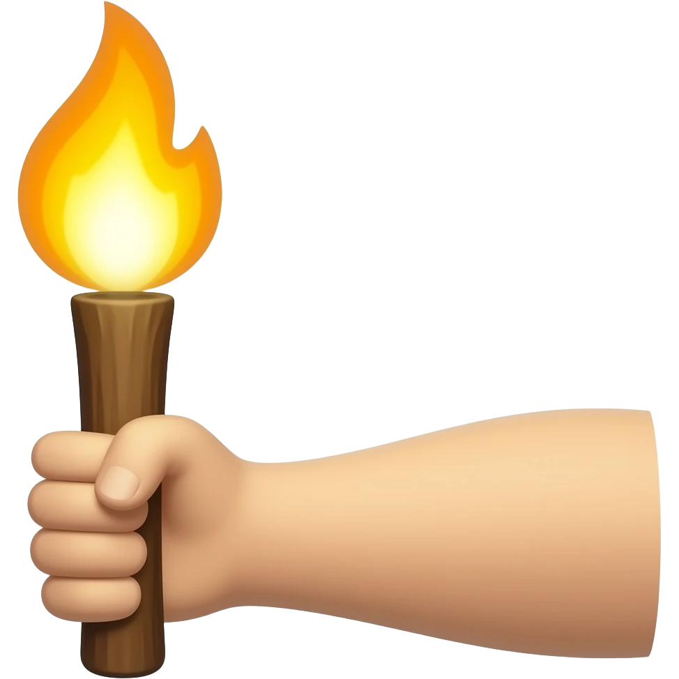 a lighter coloured arm holding torch, just an arm, no person needed, one arm emoji