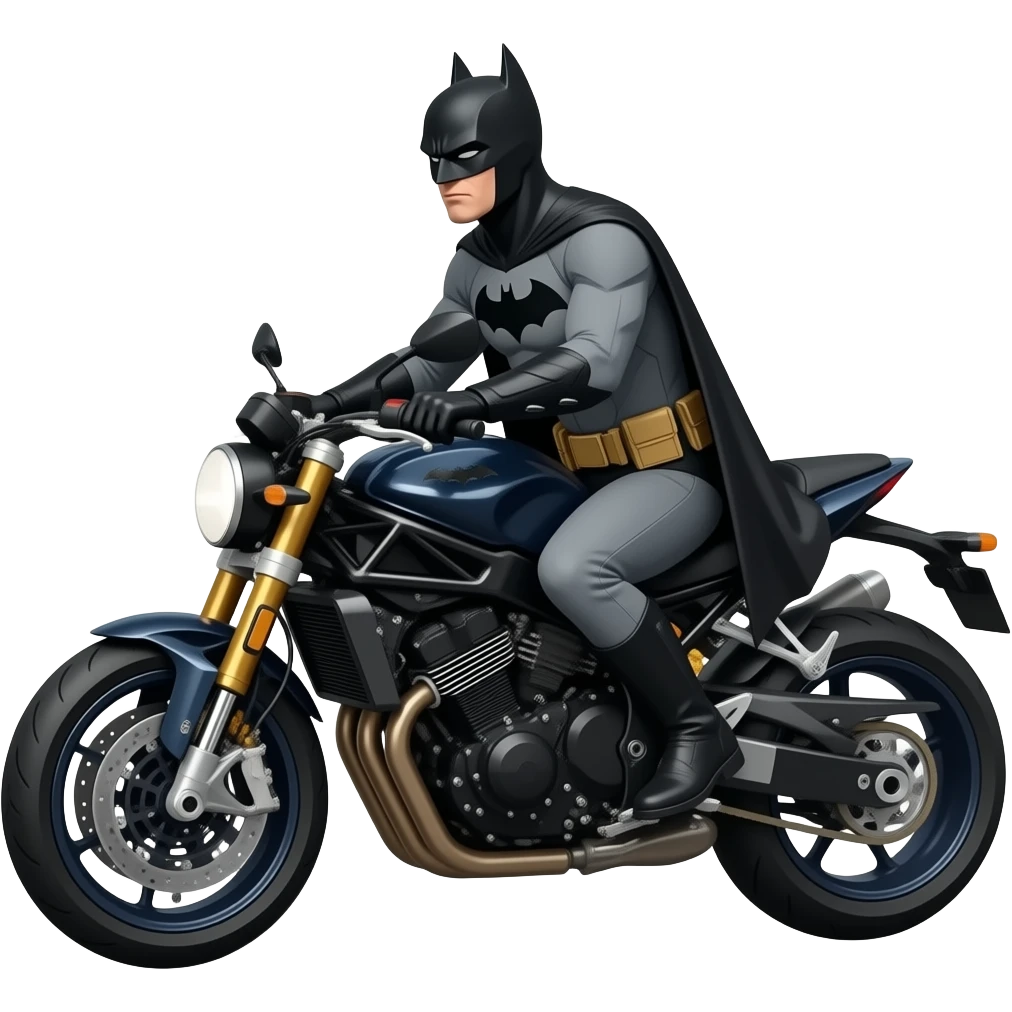 Batman riding motorcycle emoji