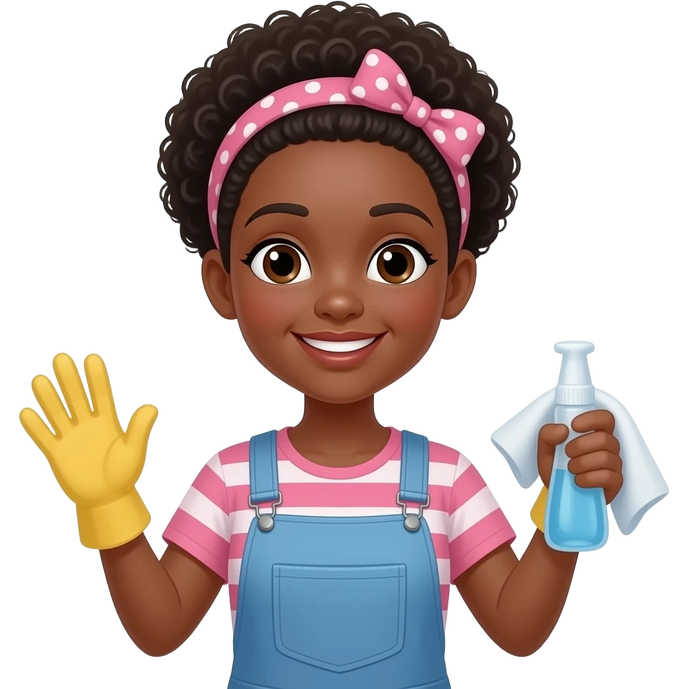 Uma mulher negra faxinando emoji