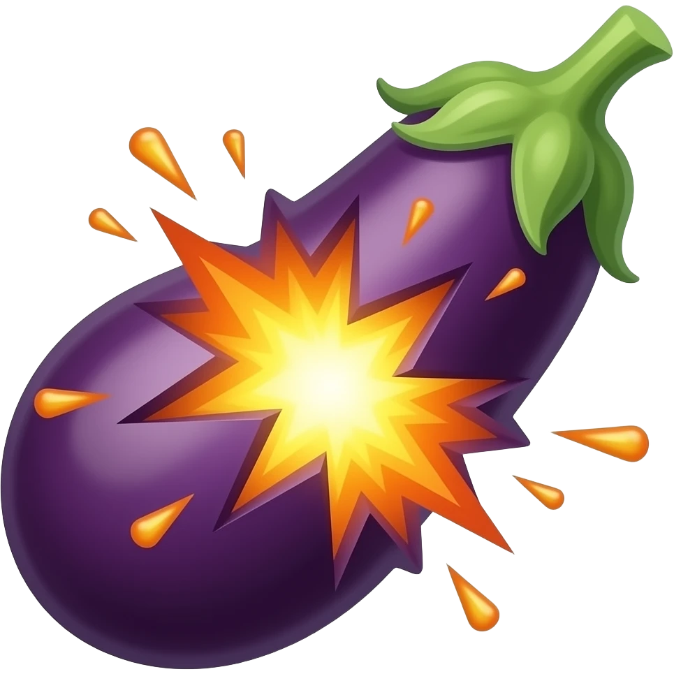 boom eggplant emoji