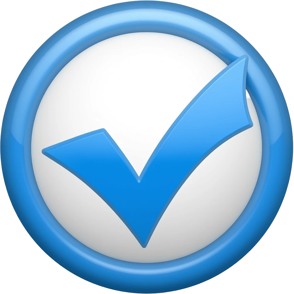 Yuvarlak Mavi tik emoji