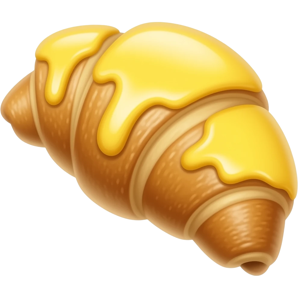 Croissant with drizzled Yellow icing emoji