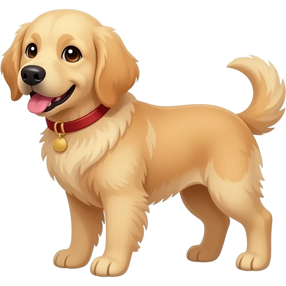 adult large goldendoodle dog light tan, with side eye judgement emoji