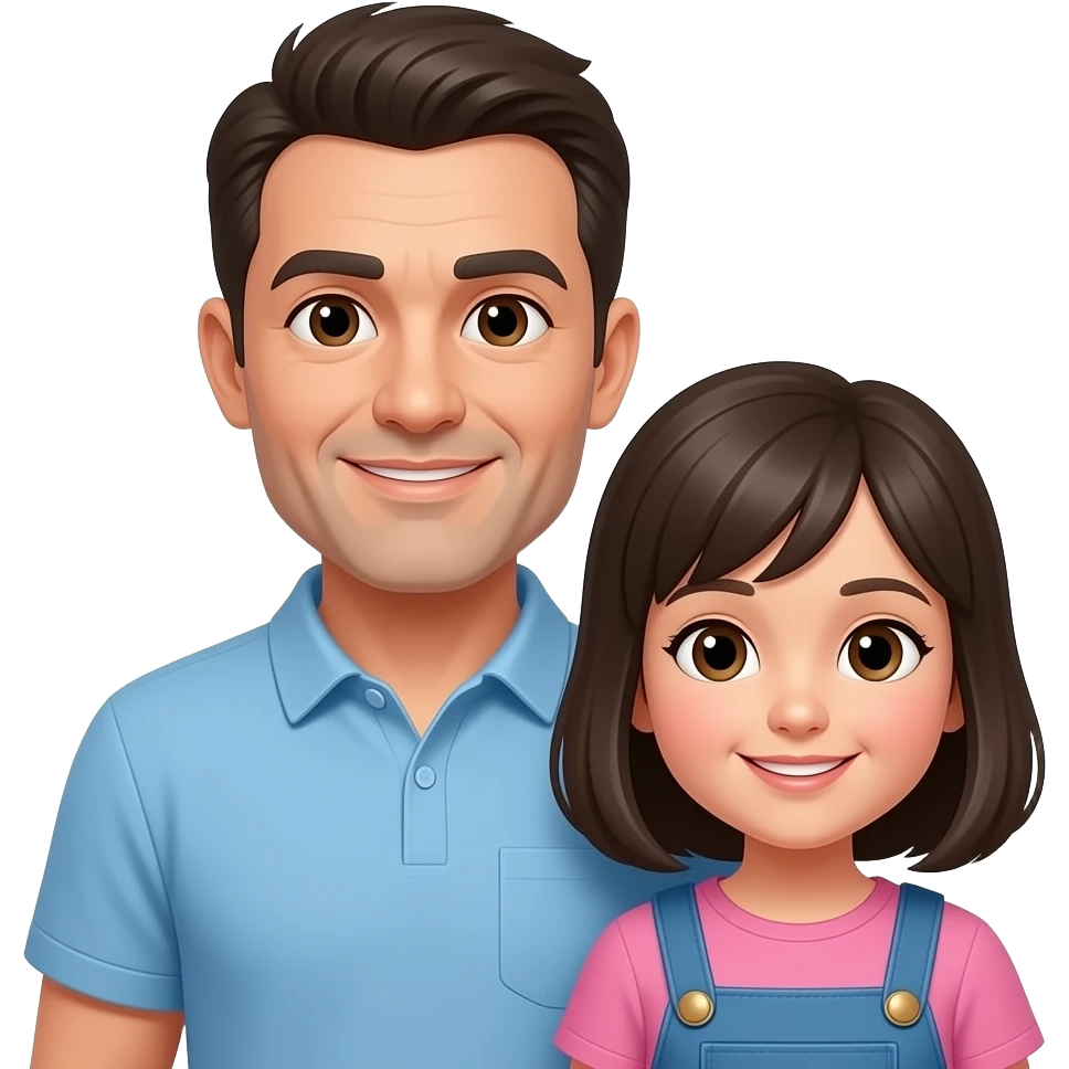 Papà calvo con la figlia emoji