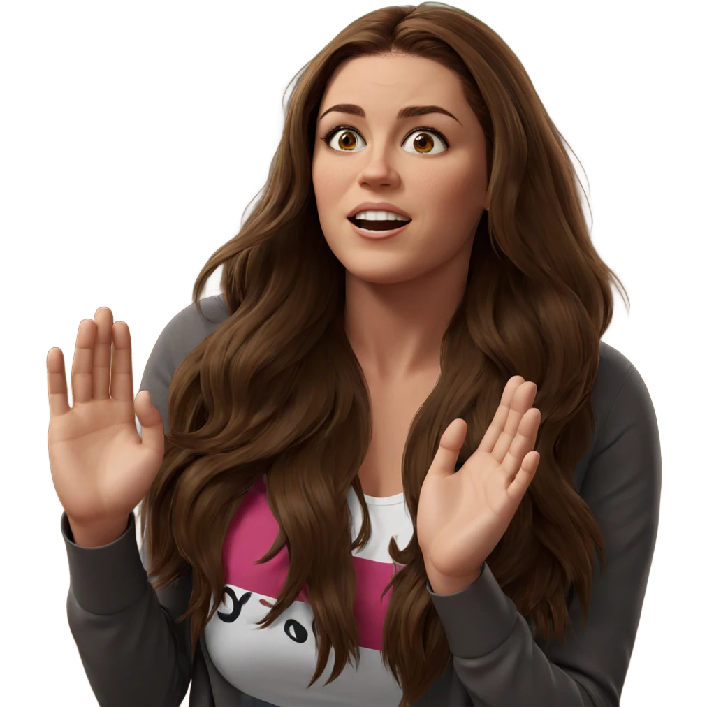 realistic brown hair parody emoji