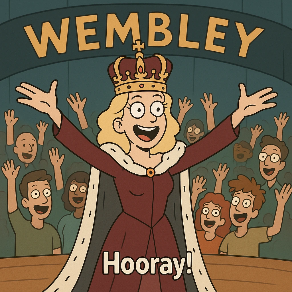 The people hooray queen wembley stage emoji