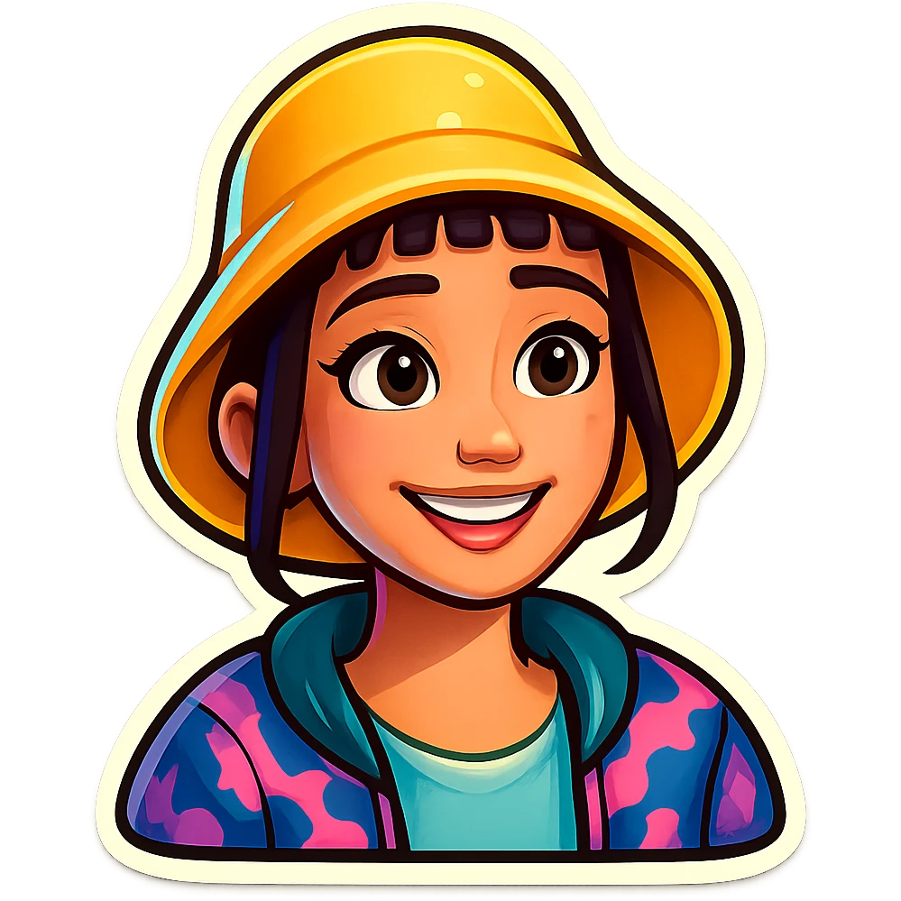 Extract the character from the background and place it on a transparent background, keeping the original retro stickers style and appearance exactly the same. emoji