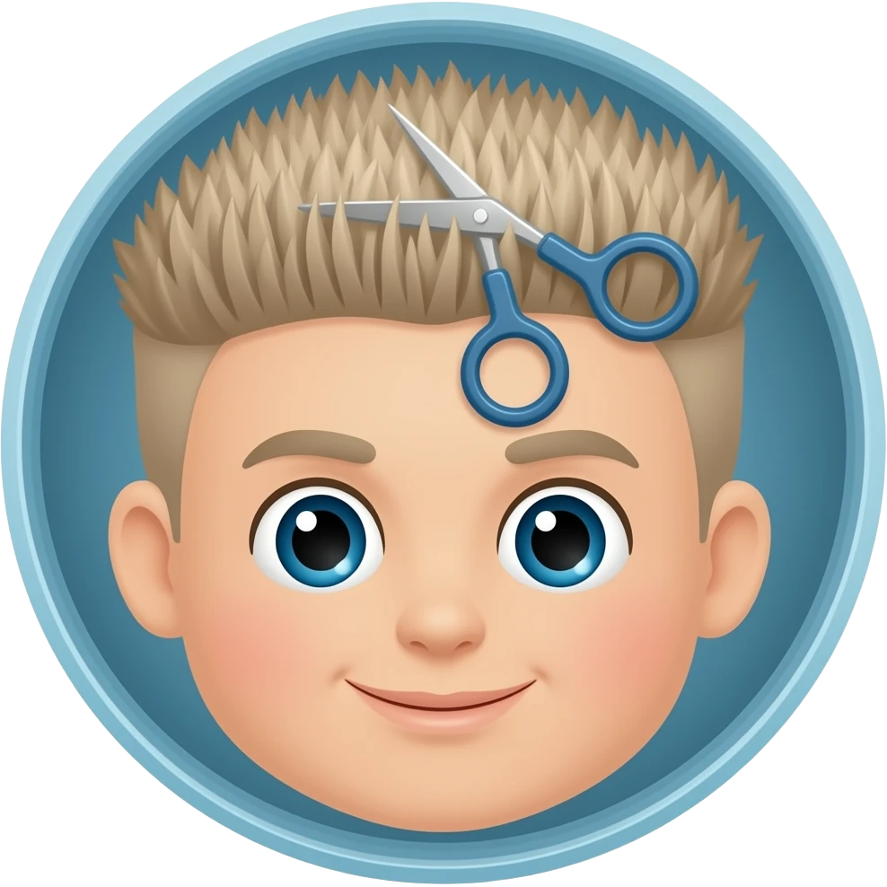 Hair cutting logo boys emoji
