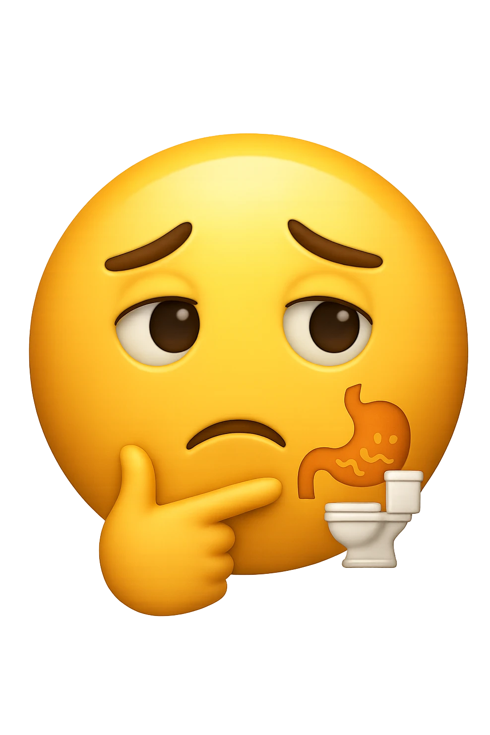 emoji stile iphone che riguarda l'argomento "stipsi/andrò al bagno oggi?", iperrealistico 4k emoji