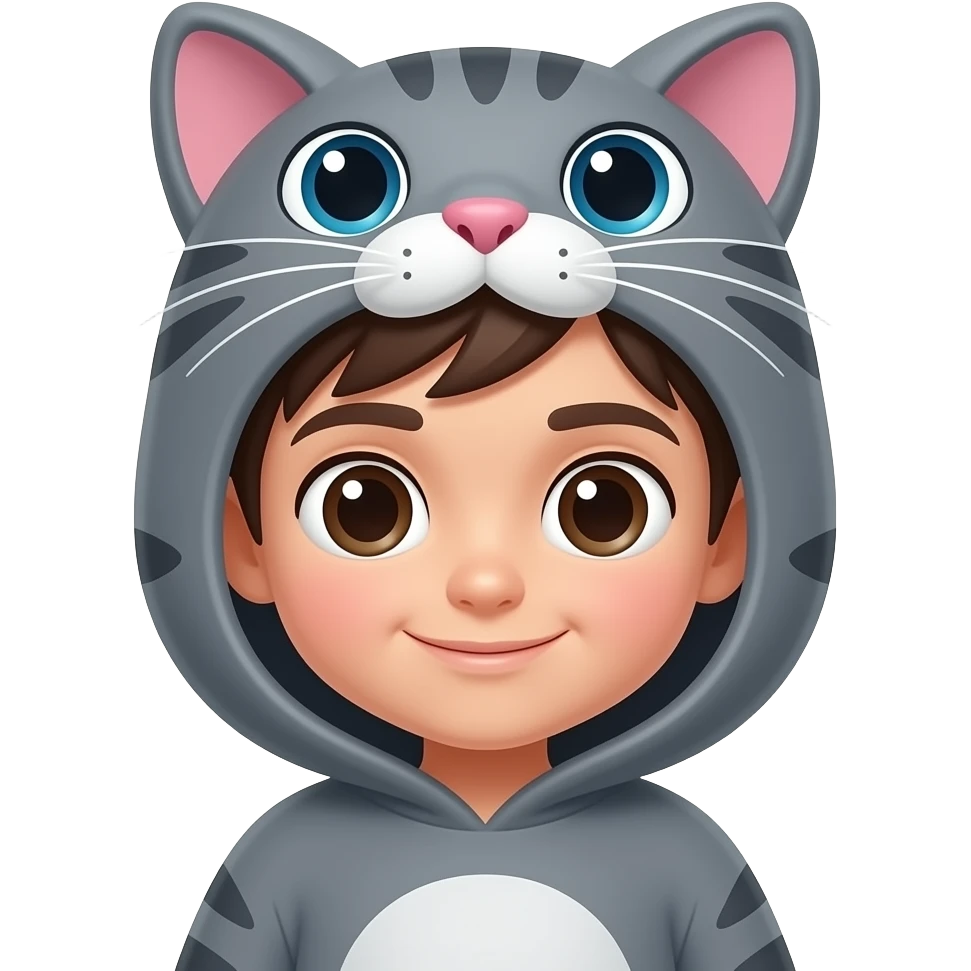 kid in grey cat costume emoji