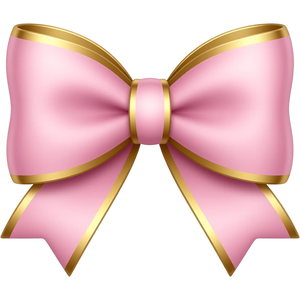 Aesthetic light pink princess bow with gold lining emoji