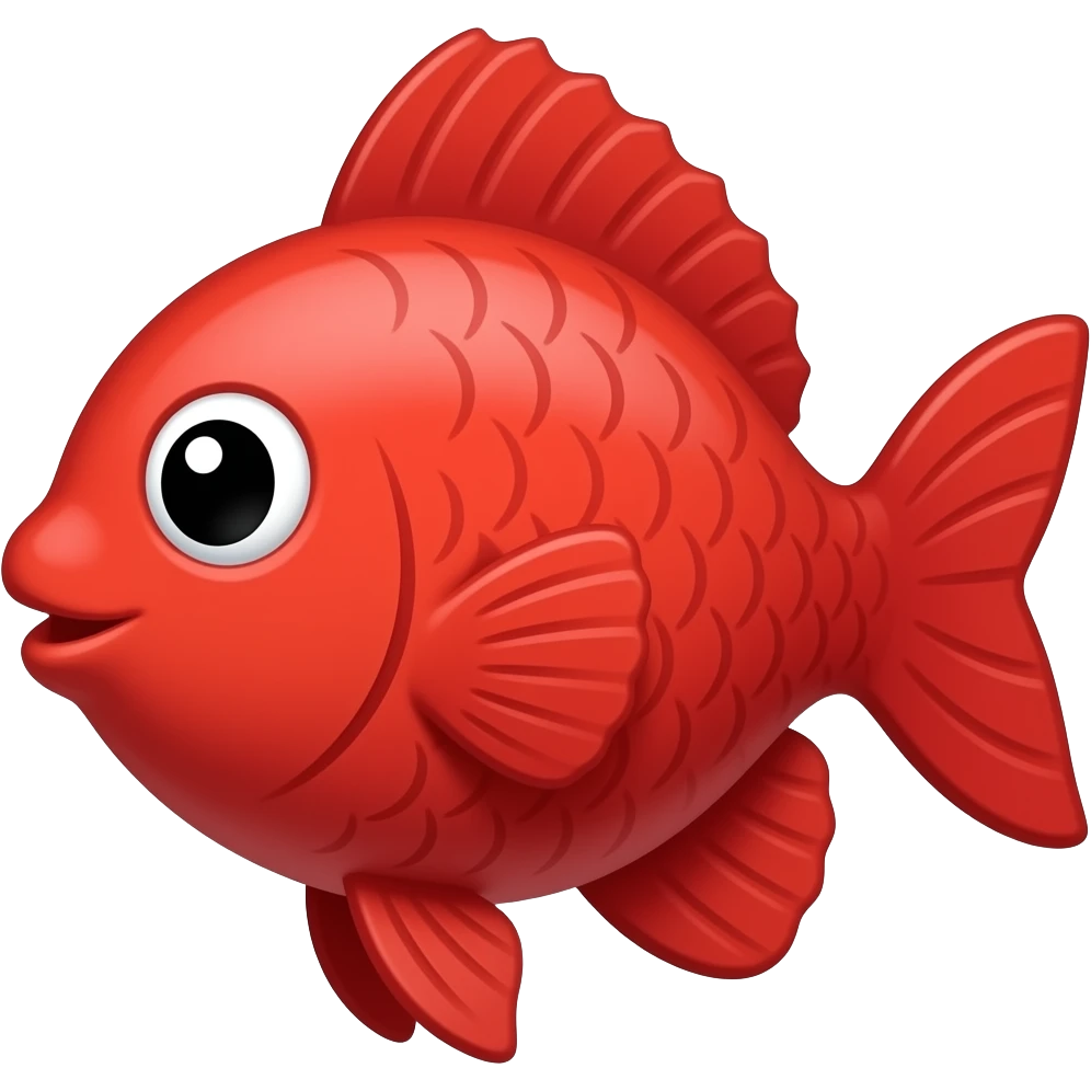 cartoon simple red fish emoji