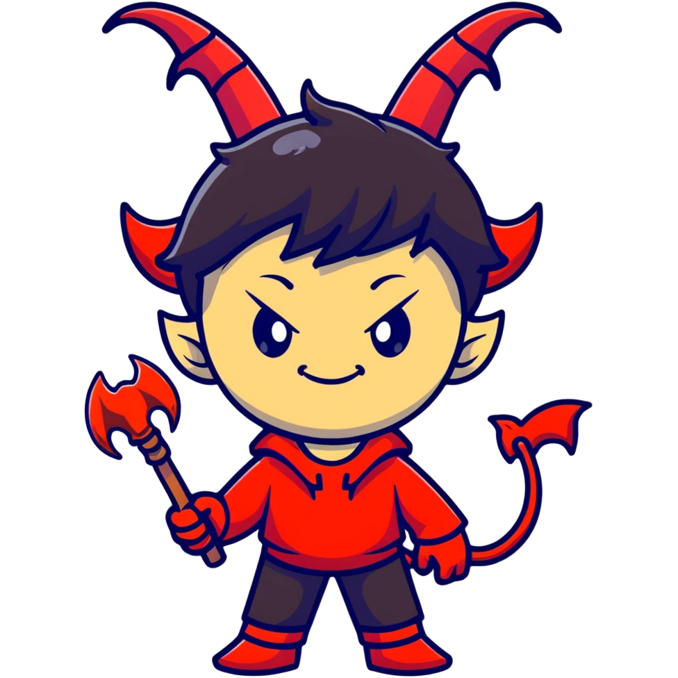 Mischievous anime devil boy emoji