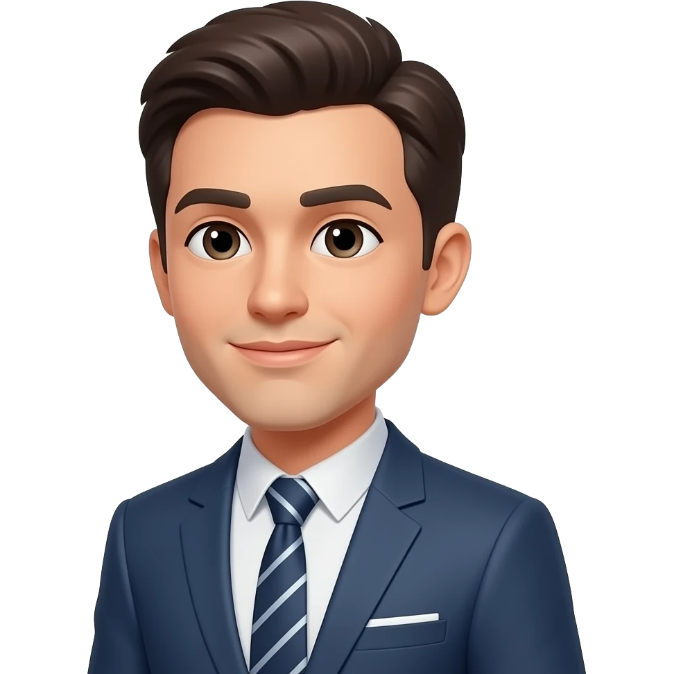 darker hair no facial hair 3/4 body business casual emoji