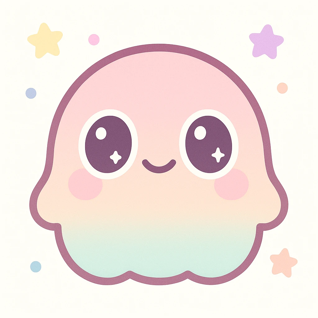 unique gaming emote, cute and simple, big eyes, pastel colors emoji
