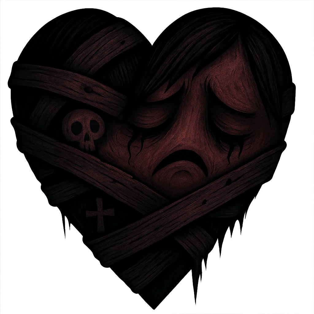 Remove the background, keep the emo heart with transparent background, preserving the emo heart style and details clearly visible on transparent background. emoji