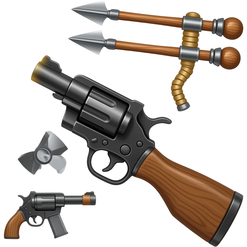 A gun that fires fishing spears emoji