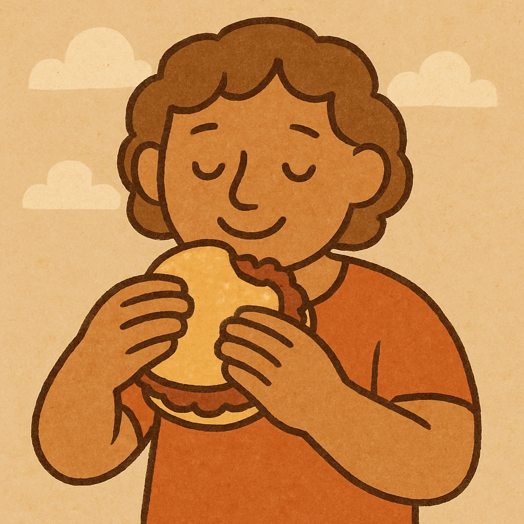 person eating sloppy joe emoji
