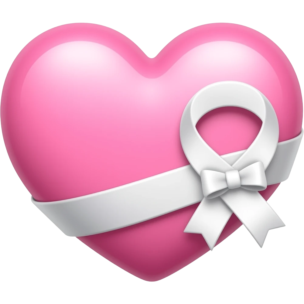 Baby pink heart with a race ribbon bows emoji