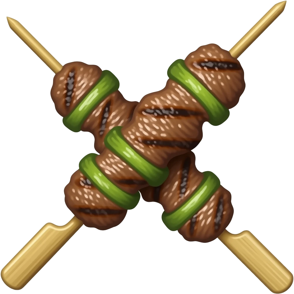 A beef satay emoji