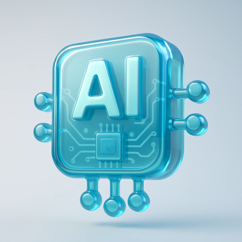 AI icon, 3D glossy style emoji