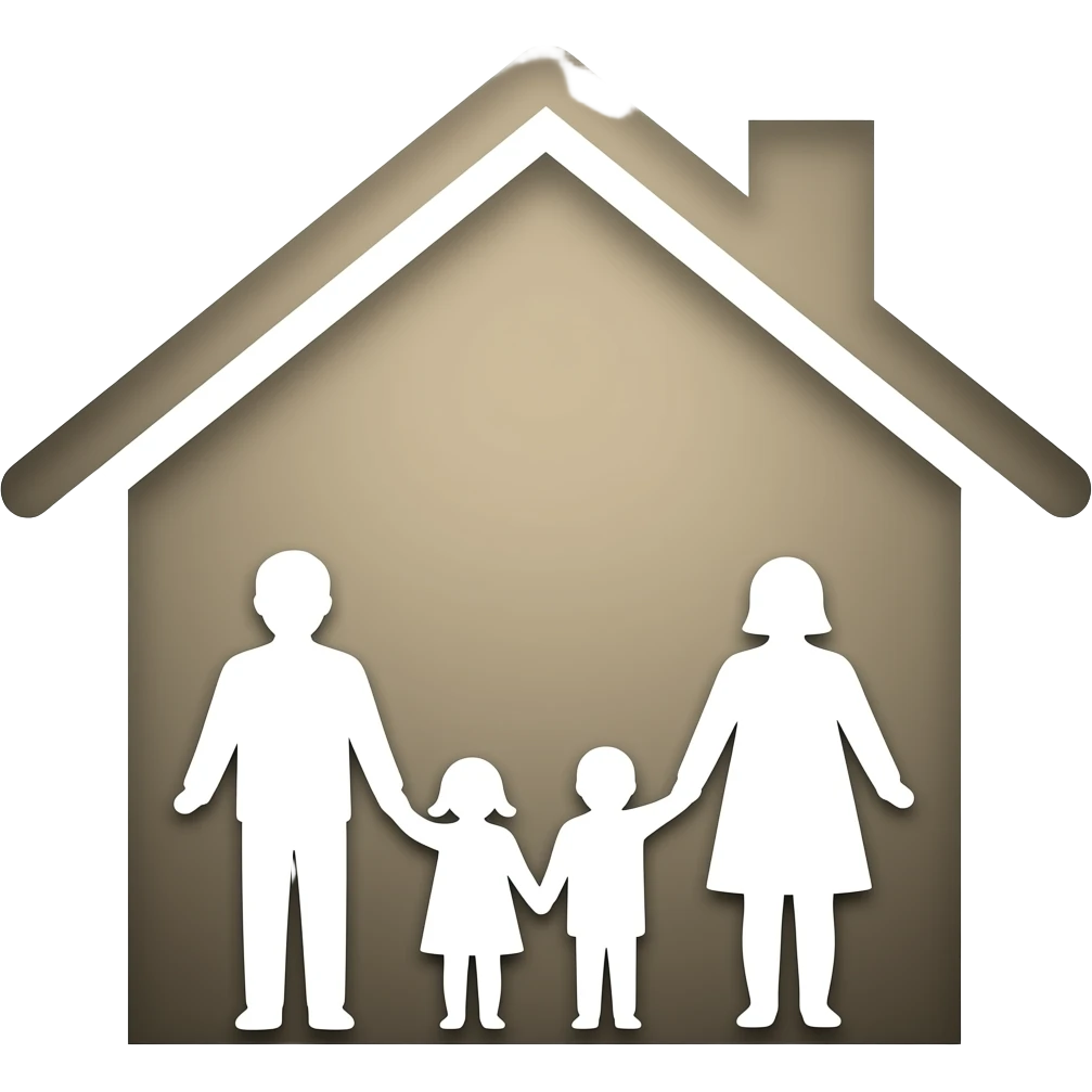 quiero un emoticono que represente una casa y silueta de la familia emoji