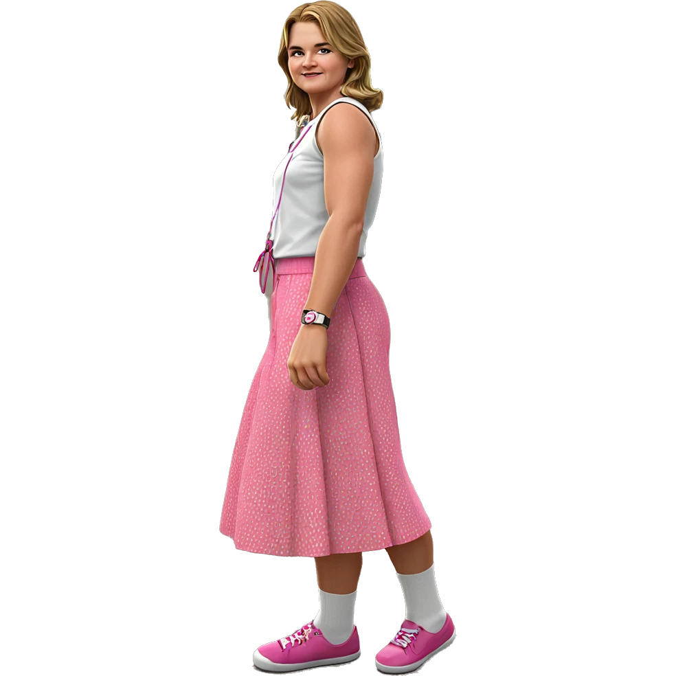 boy in pink skirt outdoors emoji