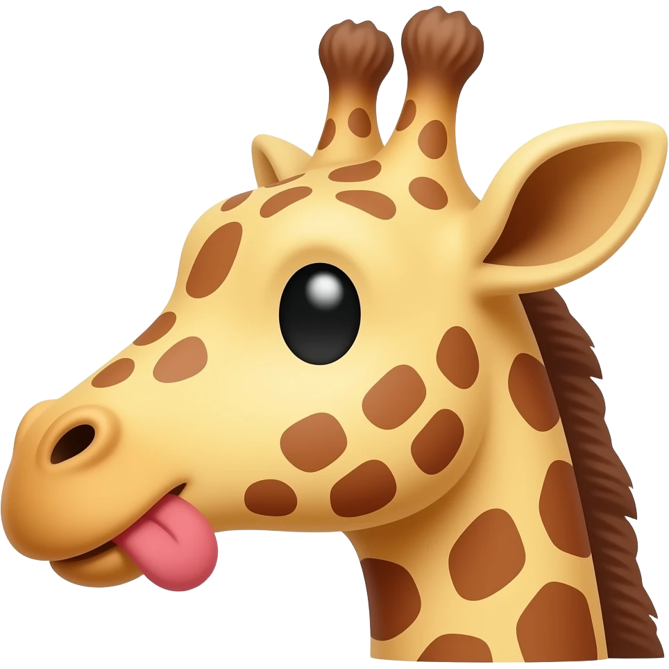 Einfacher Giraffe Kopf mit kussmund emoji