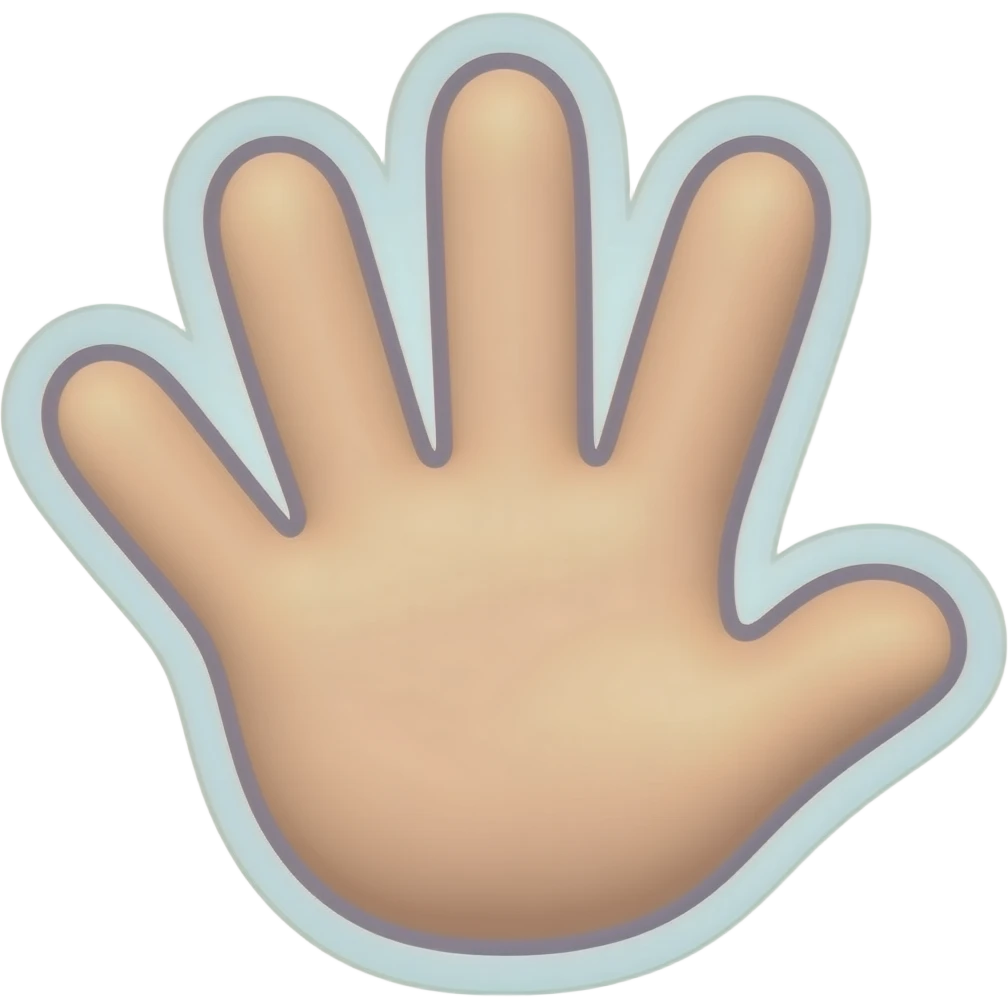 Рука - Нарисованный милый Стикер-дизайн, пастельные цвета, круглые формы emoji