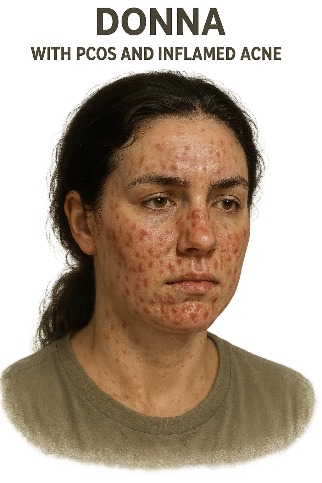 dONNA CON PCOS CON ACNE INFIAMMATA emoji