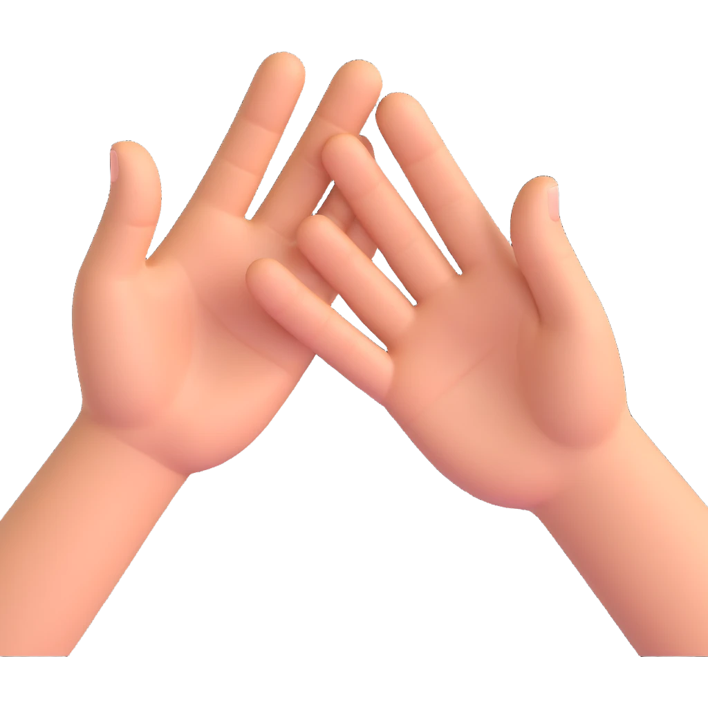 two hands meeting in a high five, soft shading, clear gesture, no background emoji