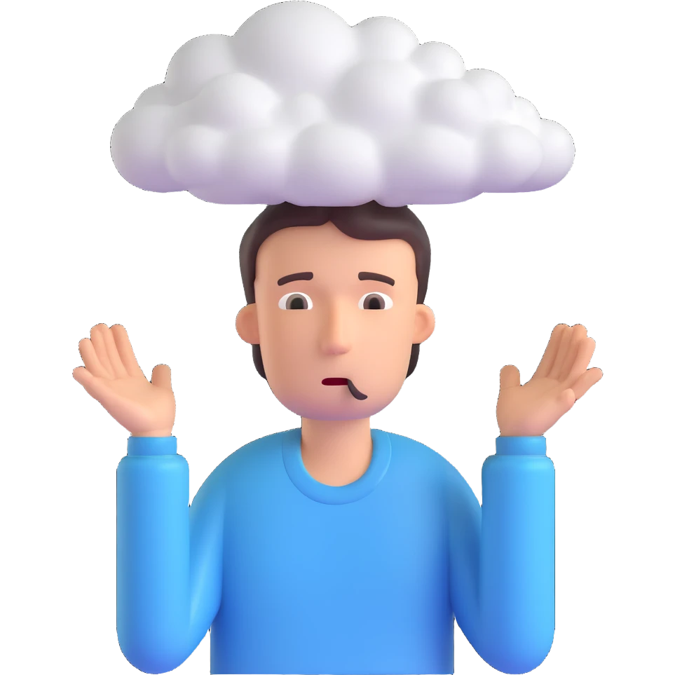 sick man with cloud above his head emoji
