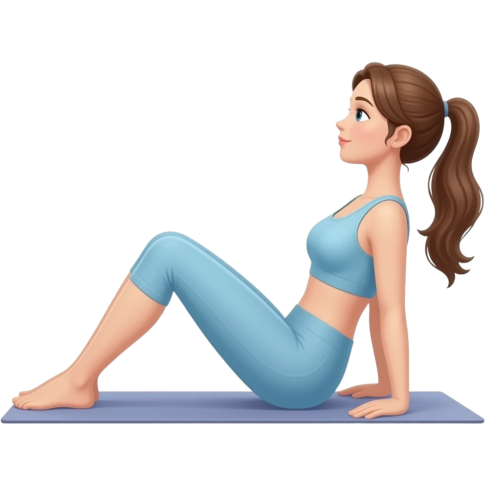 Mujer castaña pilates clase emoji