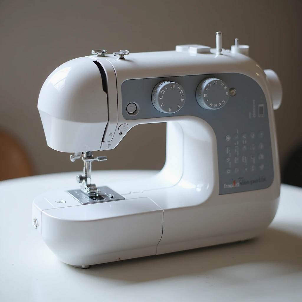 sewing machine, photorealistic style, modern sewing machine, clear lighting emoji
