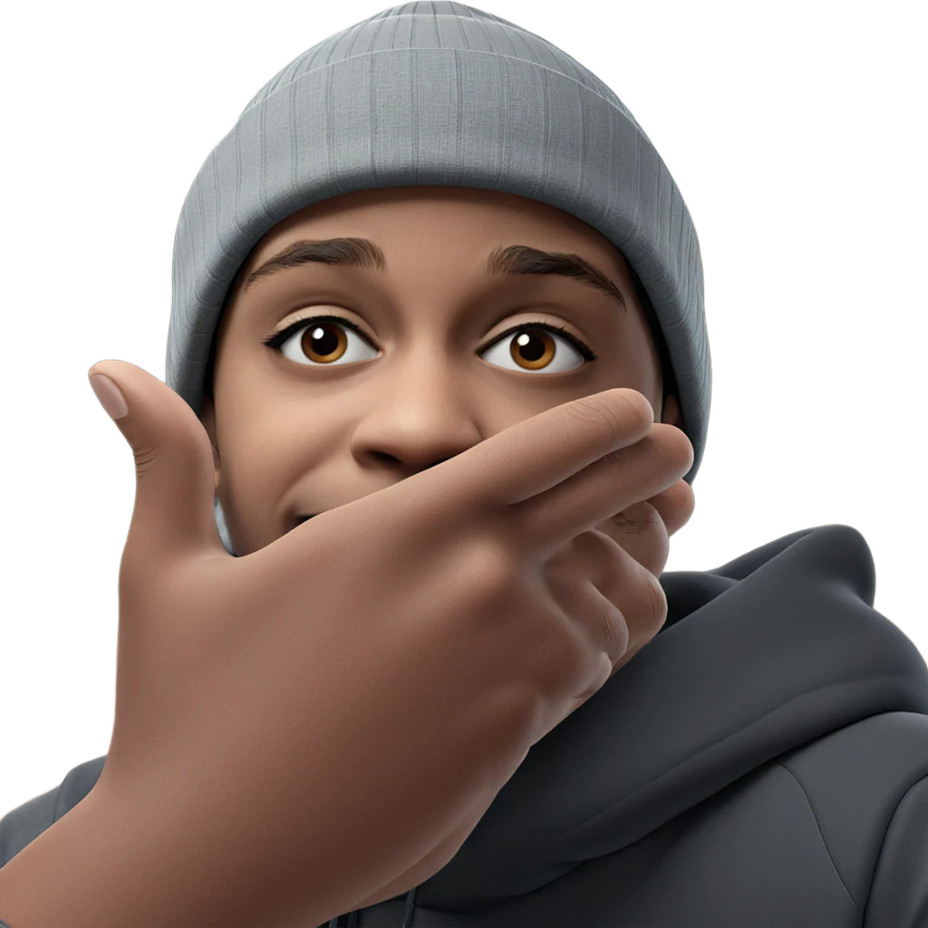 boy in beanie looking forward emoji