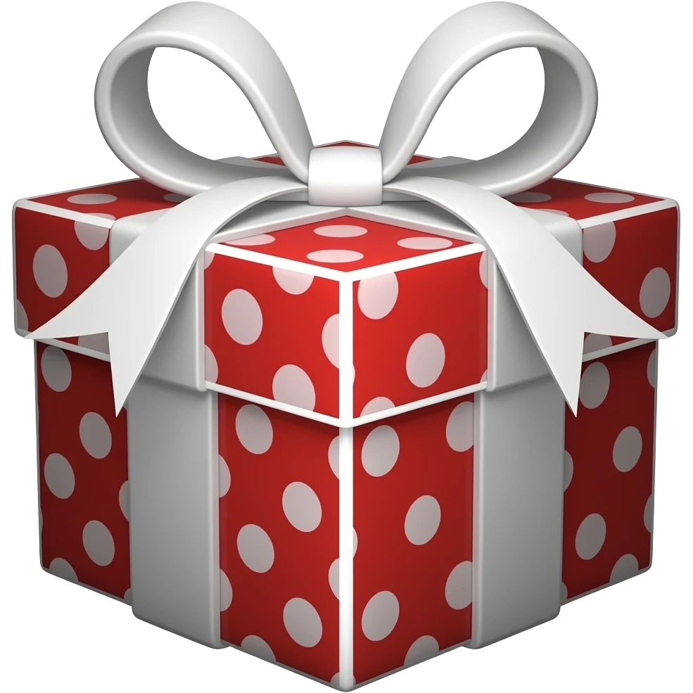 generate gift emoji with white outline around the emoji emoji