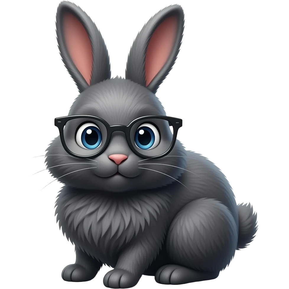 black bunny w/ glasses emoji