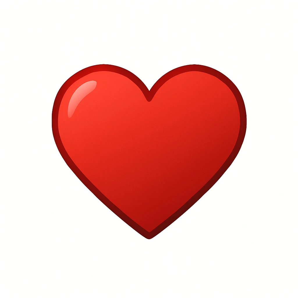 heart icon, digital illustration emoji