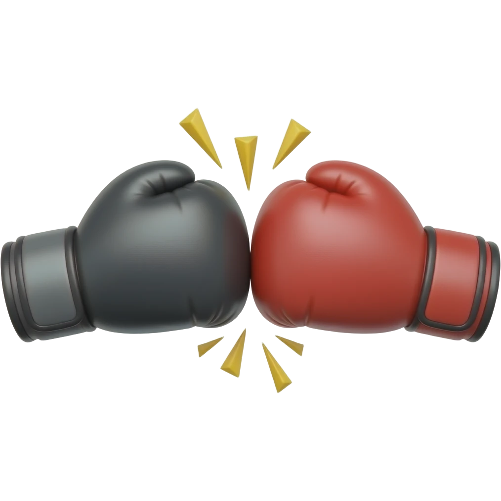 two sets of boxing gloves going against each other emoji