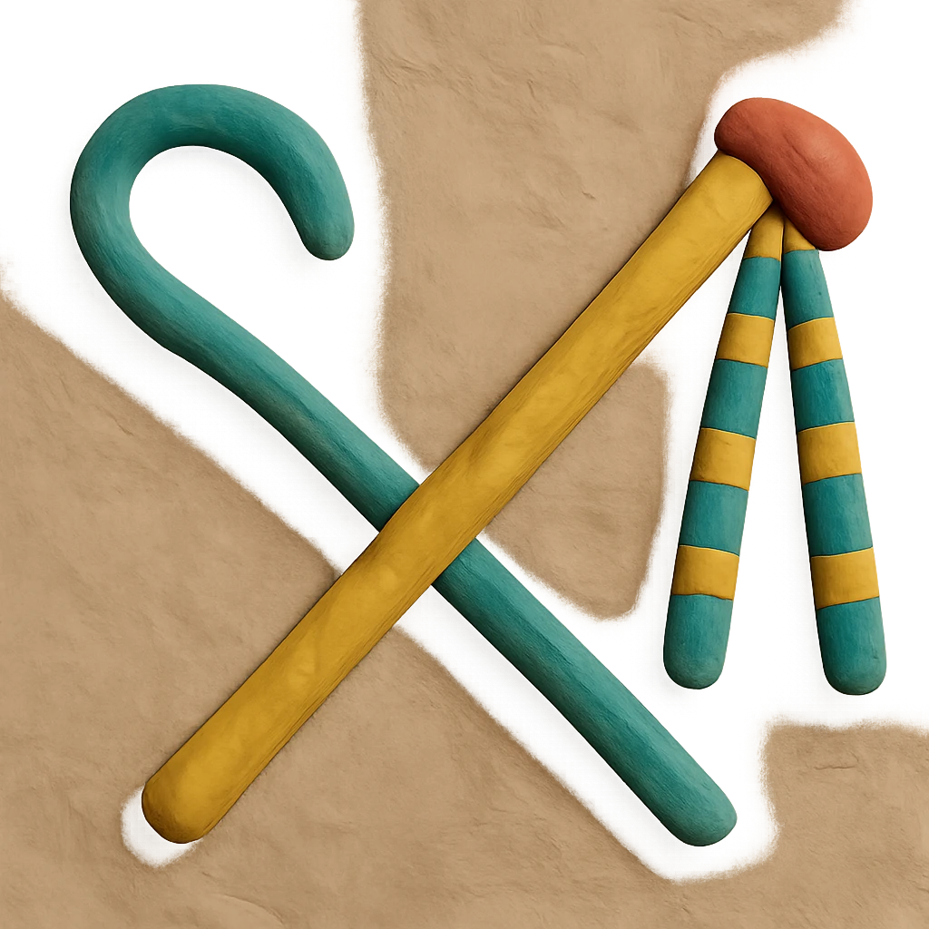 crossed Heka scepter and Nekhakha flail emoji